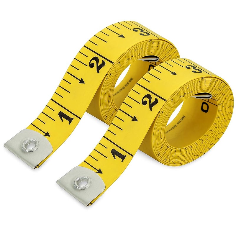 Shahi Soft Measuring Tape Flexible Vinyl Ruler with Double Scale for Body Measurement, Sewing, Tailoring, Crafts, Weight Loss & Medical Use 60-inch/150cm with Reverse Centimeter Scale (Yellow/2 Pack) - Image 1